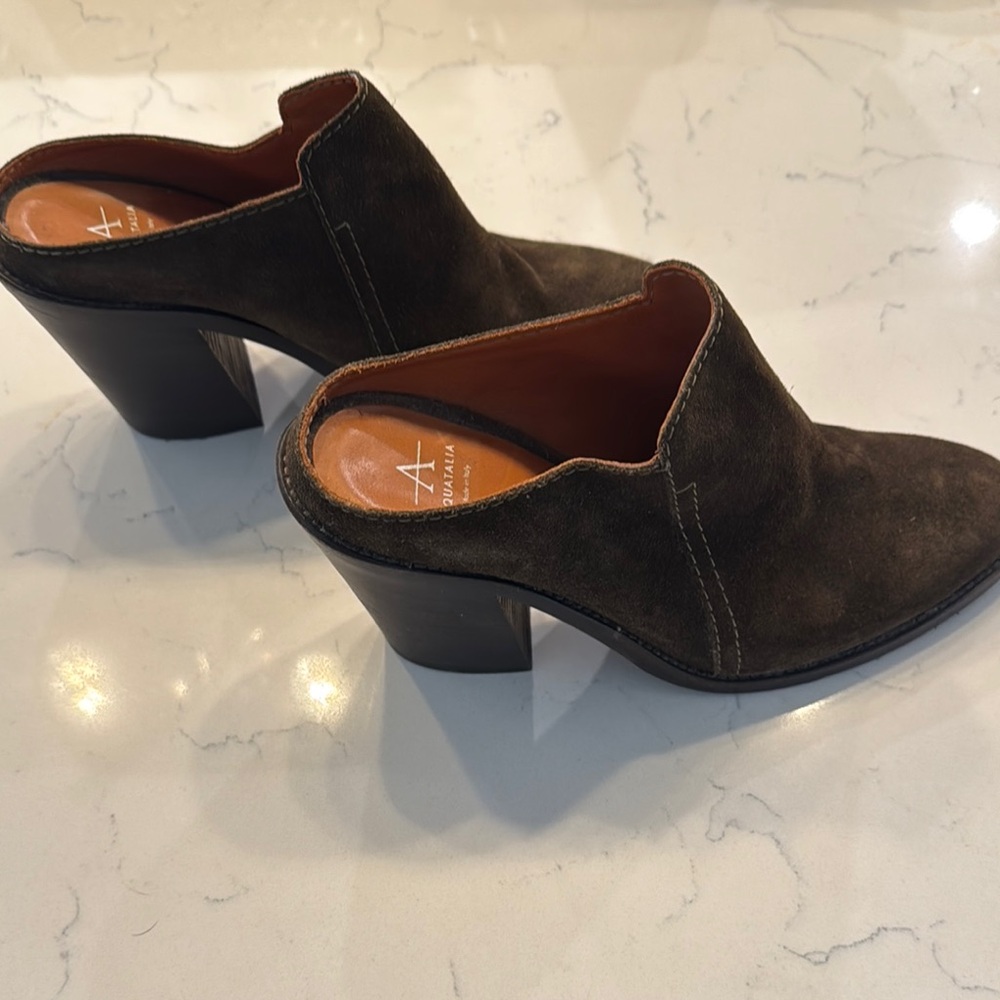 Aquatalia Women's Brown Suede Mules - Picture 4 of 5